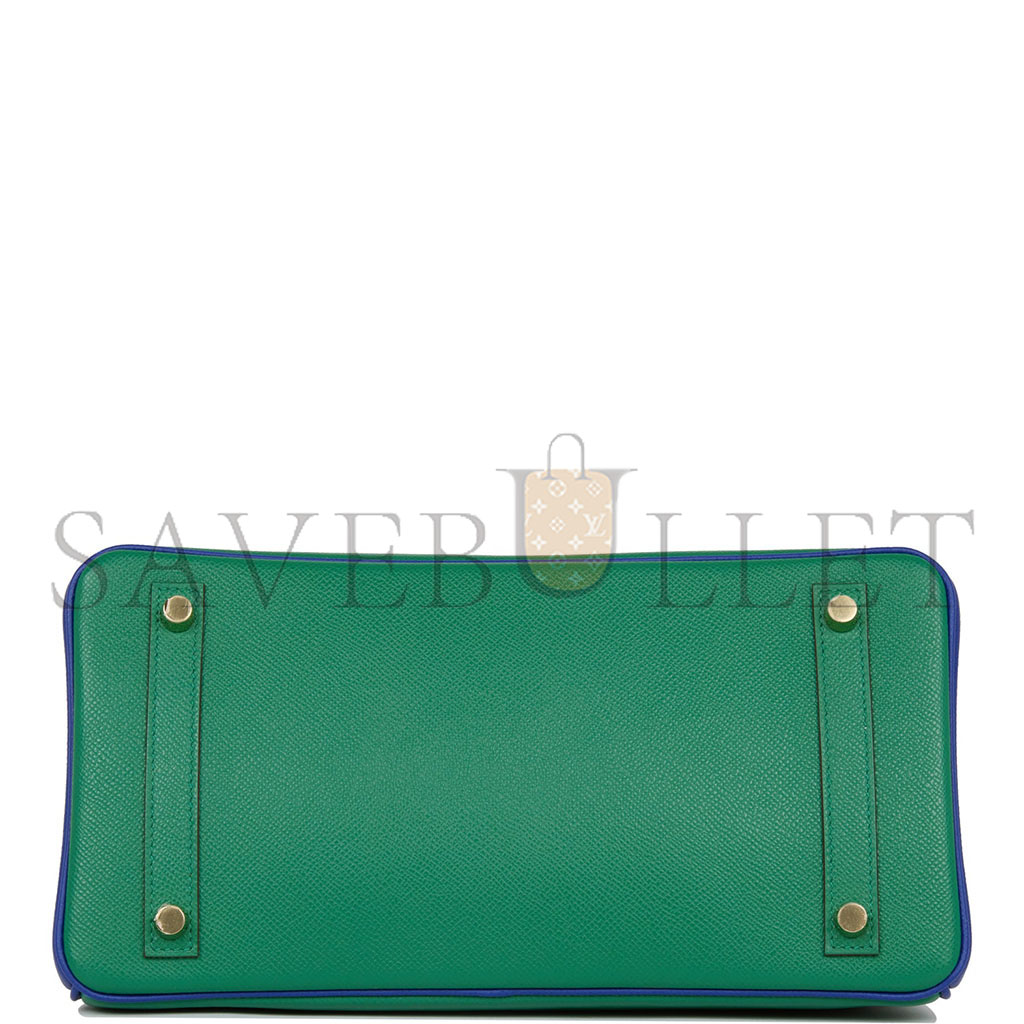 HERMÈS BIRKIN 35 EPSOM MALACHITE GREEN AND AQUA BLUE BAG H028368CK6Z (25*20*13cm)